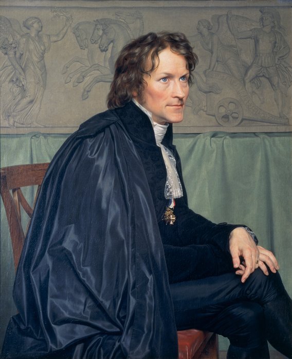 Portrait of Bertel Thorvaldsen wearing the habit and Insignia of the San Luca Academy by Christoffer Eckersberg (1814) (91 x 74cms) The Royal Danish Academy of Fine Arts