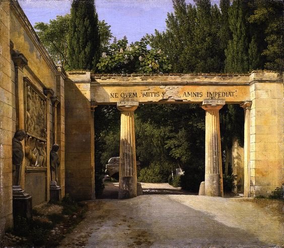 View of the Garden of the Villa Borghese in Rome by Christoffer Eckersberg (1814)