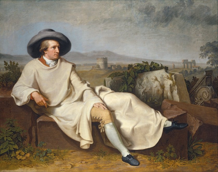 Goethe in the Roman Campagna by Johann Heinrich Wilhelm Tischbein (1787) (164 x 206cms) Frankfurt Stâdel Museum