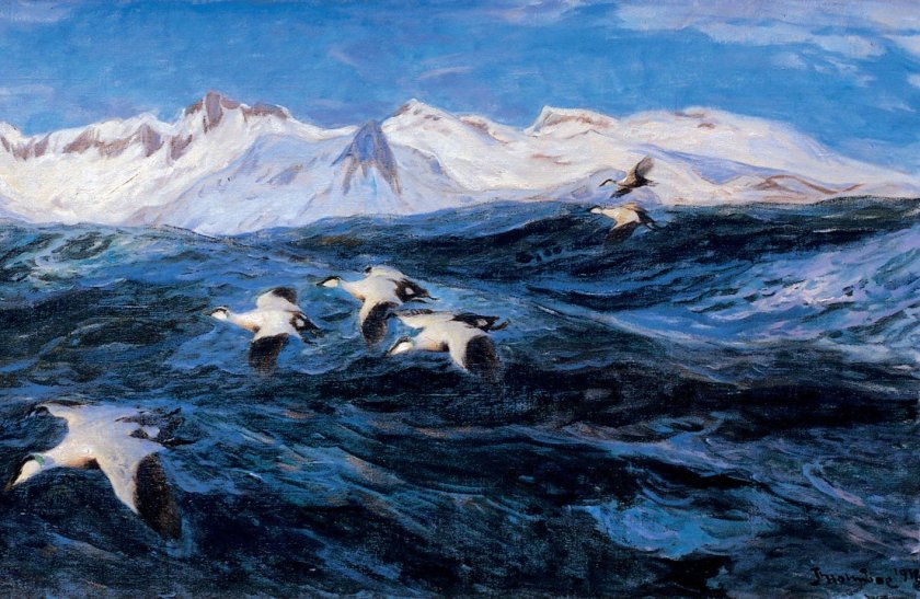 Marine painting by Thorolf Holmboe