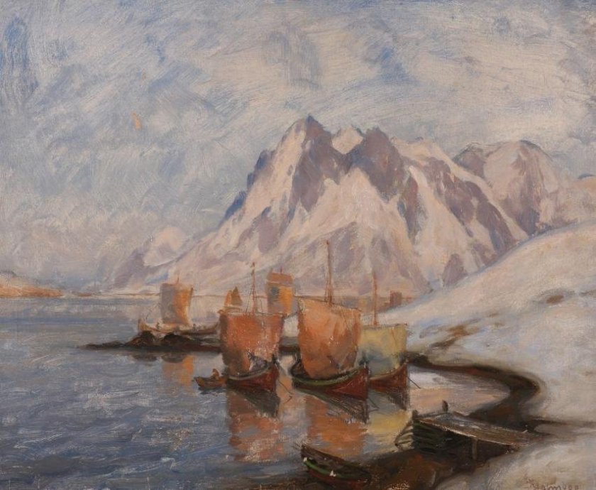 Nordic Landscape (Nordlandsmotiv) by Thorolf Holmboe