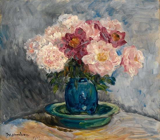 Peonies in a Vase by Thorolf Holmboe