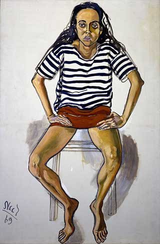 Ginny in a Striped Shirt by Alice Neel (1969)