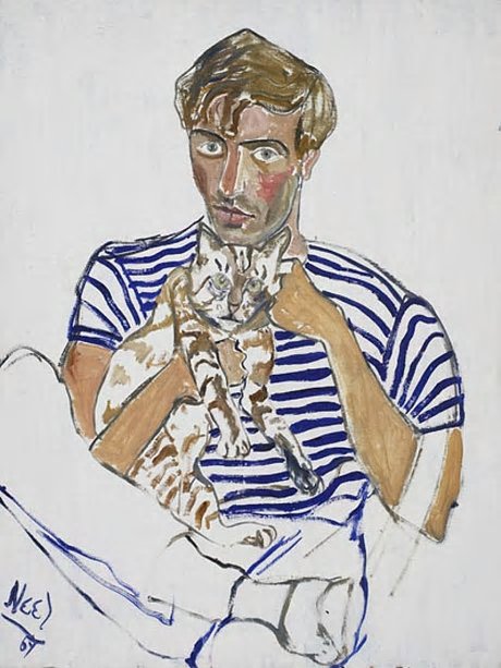Hartley with a Cat by Alice Neel (1967)