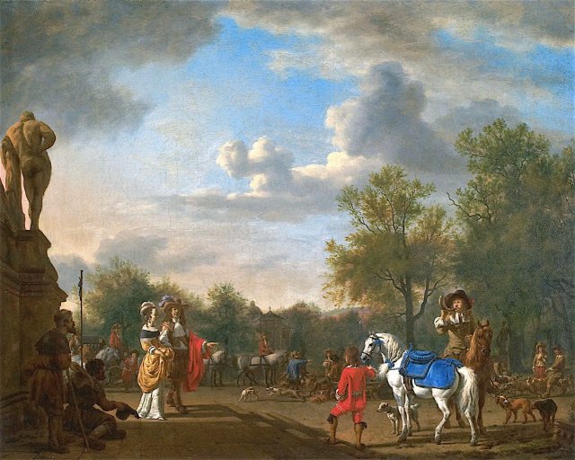 Departure for the Hunt by Adriaen van de Velde (1662)