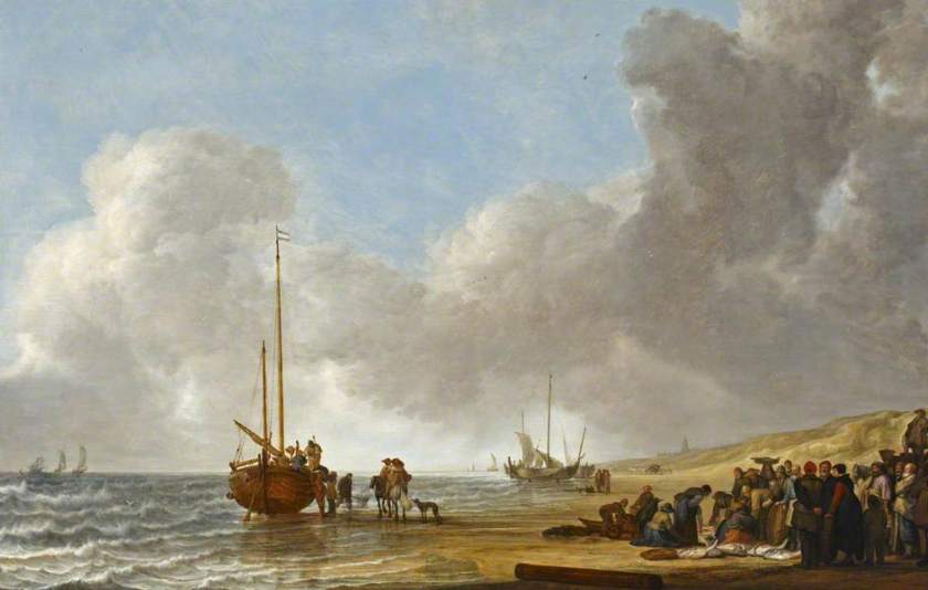 The Beach at Scheveningen by Simon de Vlieger (1633)