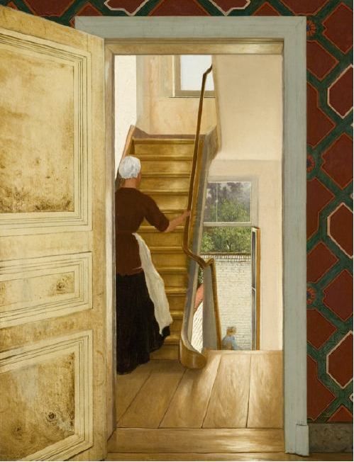 Interior with Staircase by Hendrik Mesdag (1868)