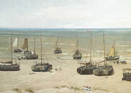 Panorama Mesdag with Sientje sitting under white parasol