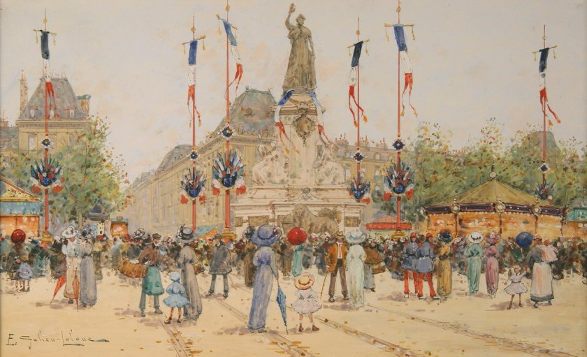 Un 14 Juillet, Place de la Republique by Eugène Galien-Lalou