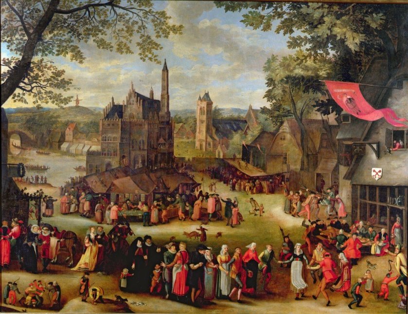 A Flemish Fair by of Isaac Claesz. Van Swanenburgh