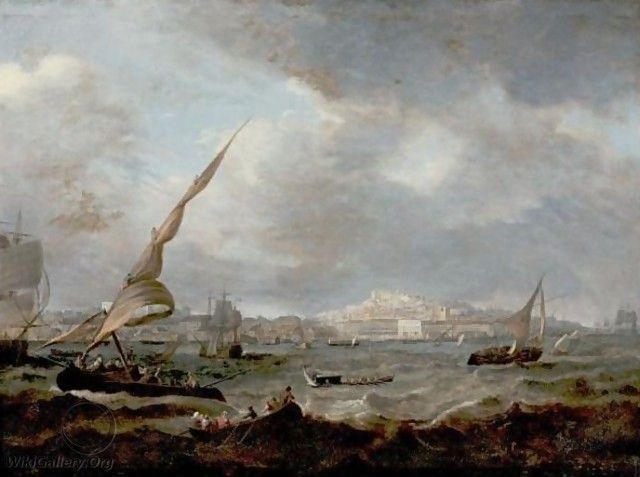 A View of Lisbon by Jean-Baptiste Pillement