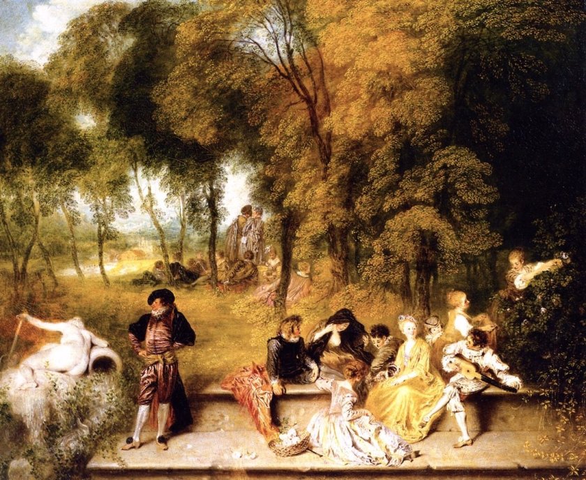 Meeting in the Open Air by Jean-Antoine Watteau (c.1719)