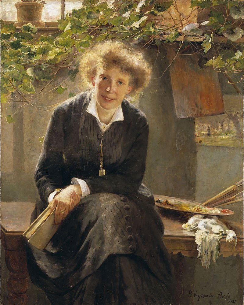 Malarinnan Jeanna Bauck (Jeanna Bauck, The Artist), by Bertha Wegmann 1881